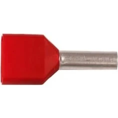 ABIKO KA1,5-8ETW2 Isoleret Twin-terminalrør, Rød, 2x1,5mm2