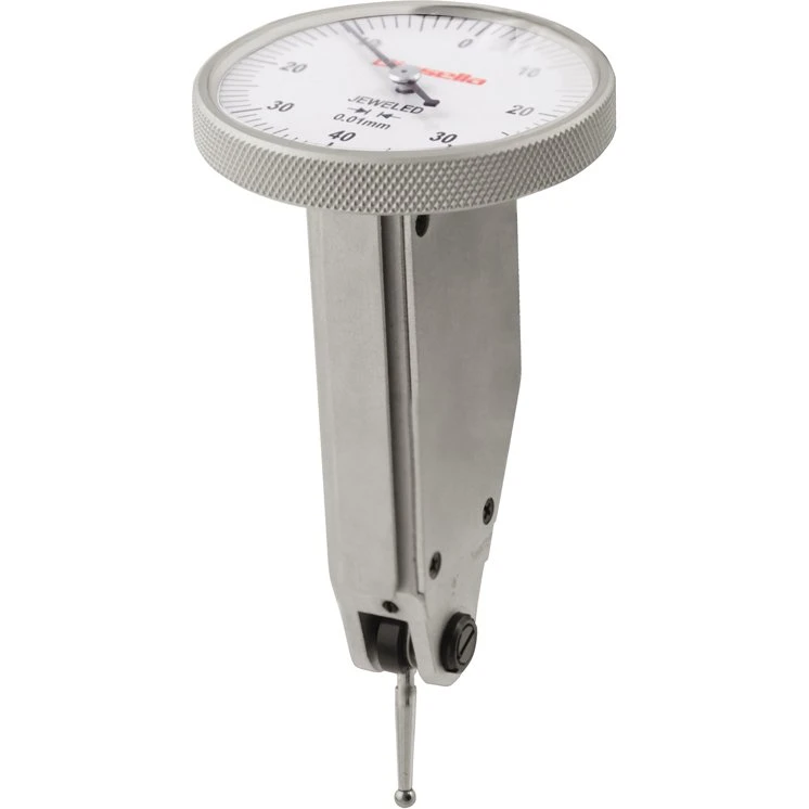 Vippeindikator 0,8x0,01 mm med horisontalt måleur og 16 mm arm