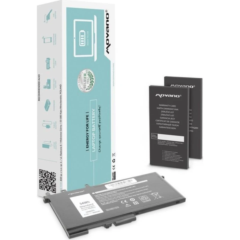 Dell Latitude Laptopbatteri - 3000 mAh (11,4 V, 34 Wh)