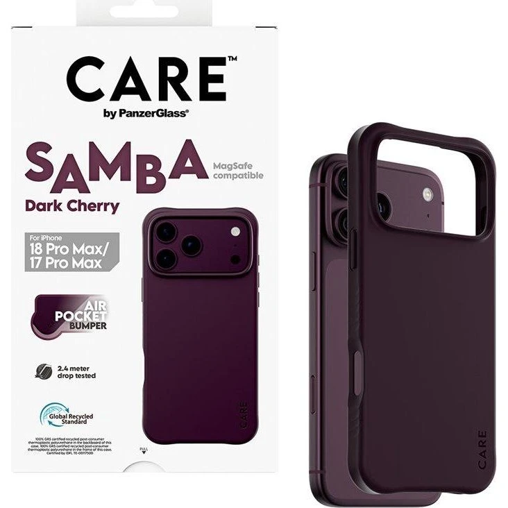 PanzerGlass CARE Samba Case til iPhone 18/17 Pro Max - Dark Cherry