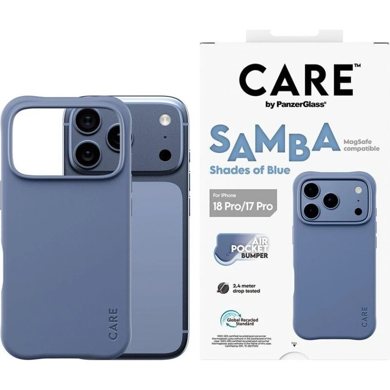 PanzerGlass CARE Samba Case Shades of Blue til iPhone 18 Pro/17 Pro