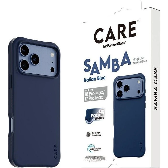 PanzerGlass CARE Samba Case Italian Blue til iPhone 18/17 Pro Max
