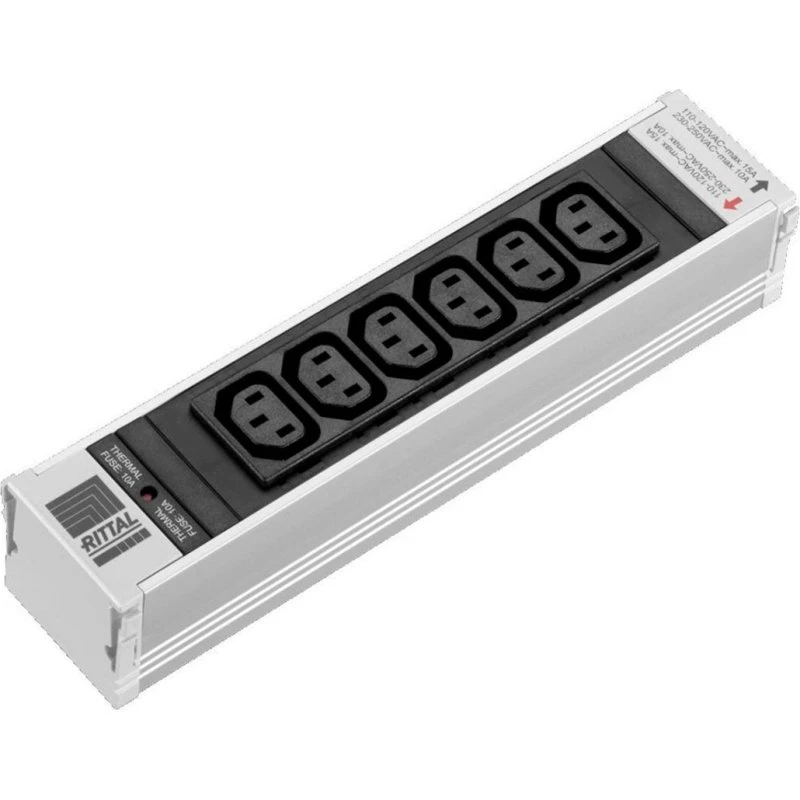 Rittal Strømfordelingsenhed 6-stik 19" Rack (6xC13, 2,5m)