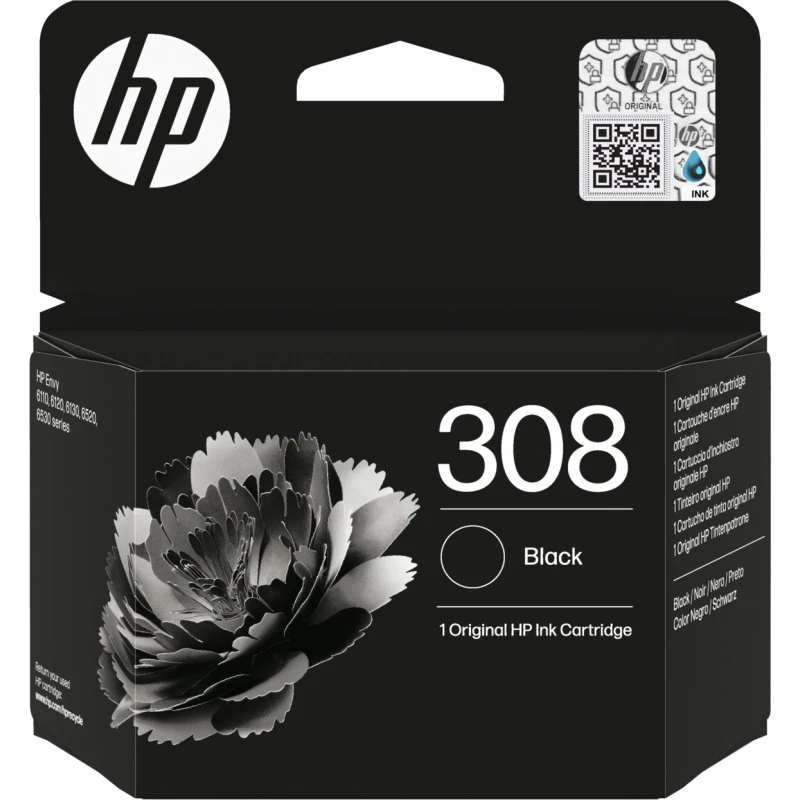 HP 308 blækpatron sort (original) – op til 160 sider