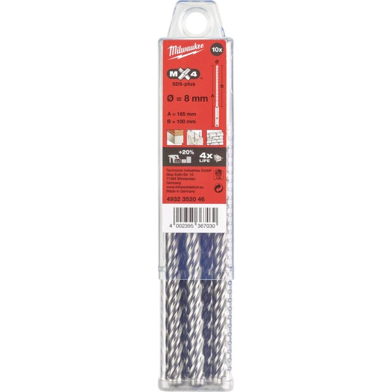 Milwaukee MX4 SDS+ Hammerbor 5,5x160 mm (10-pak)
