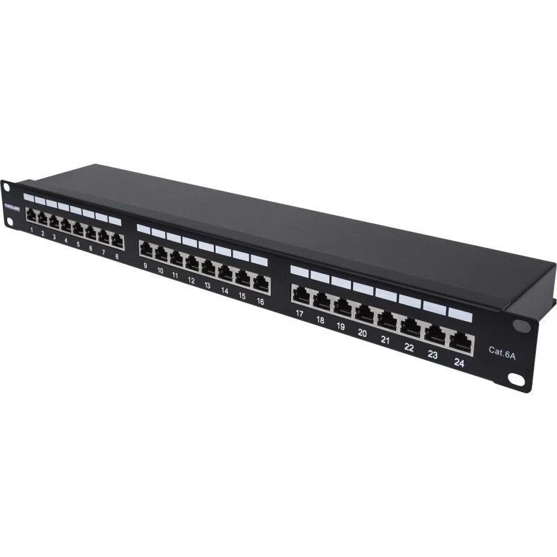 Intellinet Cat6a FTP Patchpanel 24-port 1U - Sort