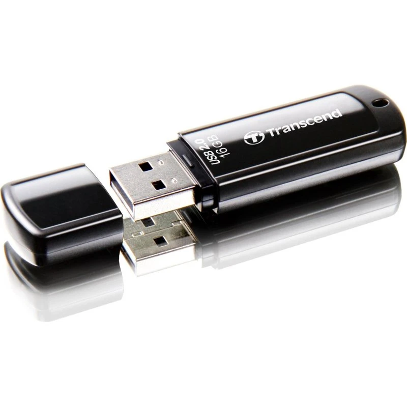 Transcend JetFlash 350 16 GB USB-stik - Sort