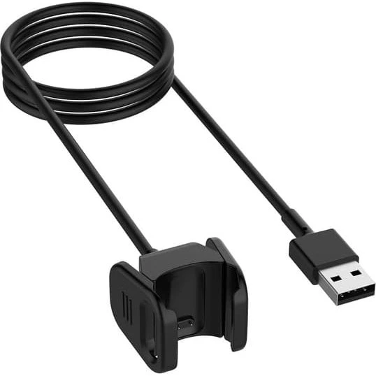USB Dock-Oplader kompatibel med Fitbit Charge 3, 1 m, Sort