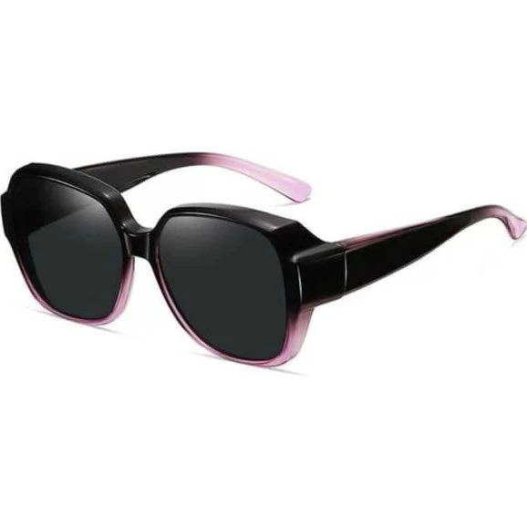 Polarized Suncovers Solbriller Over Glasses - Sort/Lilla