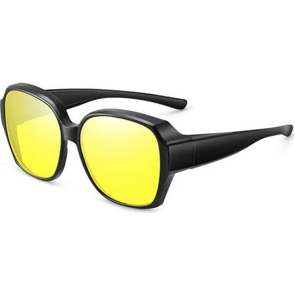 Polarized Suncovers Solbriller over briller - Gul Night Vision