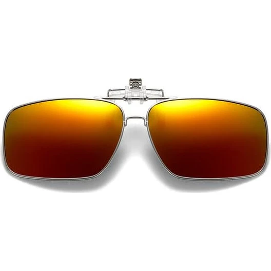 Foldbare metal clip-on solbriller Flip Up Red