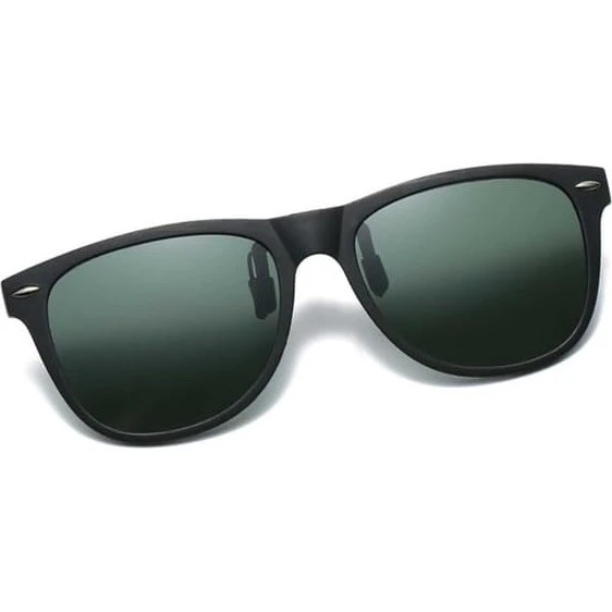 Polariseret Wayfarer Clip On Solbriller - Green Flip Up