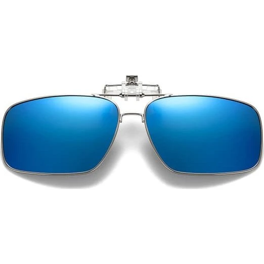 Flip Up Metal Clip-on Solbriller - Blue