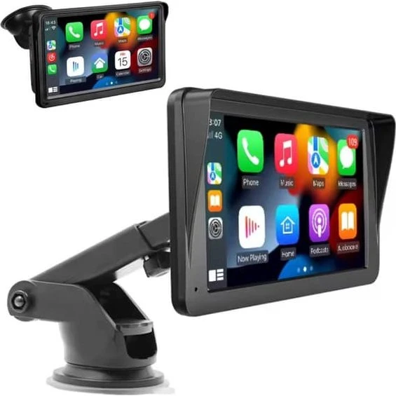 7" Bilstereo med trådløs CarPlay og Android Auto