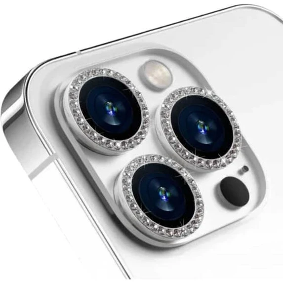 iPhone 14 Pro/Pro Max Lens Cover Bling Diamond Silver