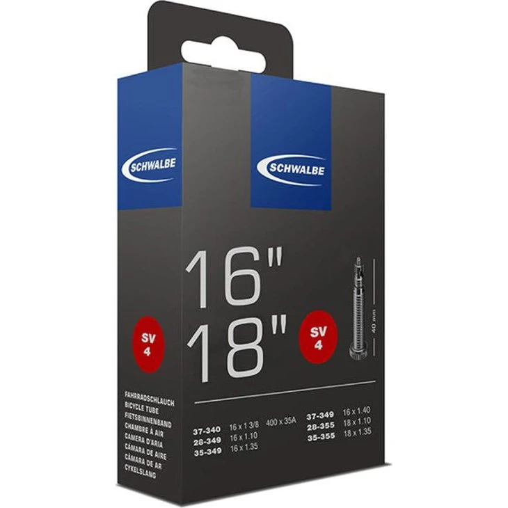 Schwalbe SV4 slange 16 og 18" med 40 mm racerventil