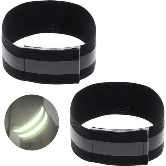 2-pack Refleks armbånd med velcro - Neon/Gul