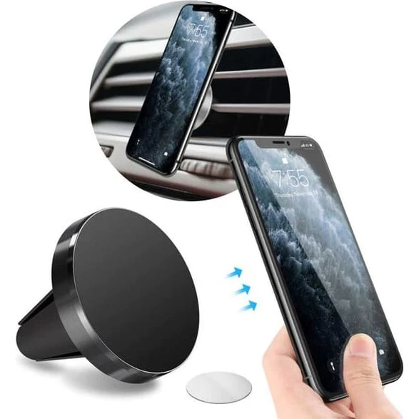 Magnetisk Mobilholder til Bilens Ventilationsgitter - Sort