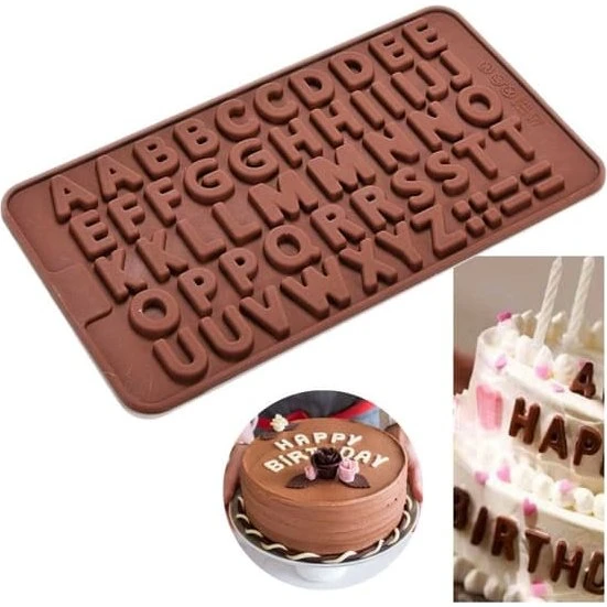 Silikone alfabetform til chokolade og bagning - 52 bogstaver