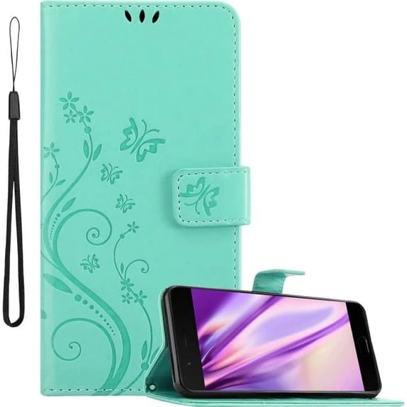 OnePlus 5 Pungetui Cover med Blomster og Sommerfugle