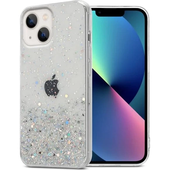 iPhone 14 Cover Etui med Glitterdesign