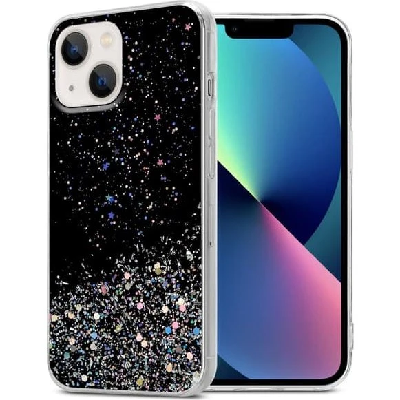 iPhone 13 Cover Etui med Glitterdesign