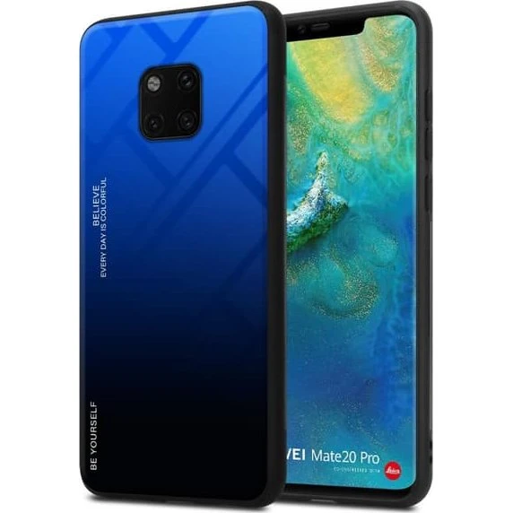 Huawei Mate 20 Pro Cover - Transparent Etui med Hærdet Glas