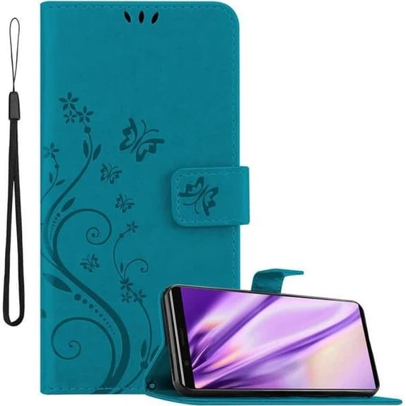 Sony Xperia 5 Pungetui Cover med Blomster og Sommerfugle