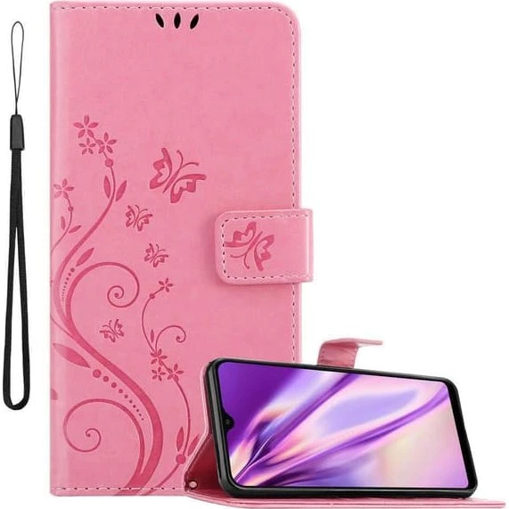 Samsung Galaxy A40 Pungetui med Blomster og Sommerfugle