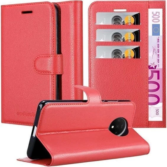OnePlus 7T Pungetui Cover Case i imiteret læder