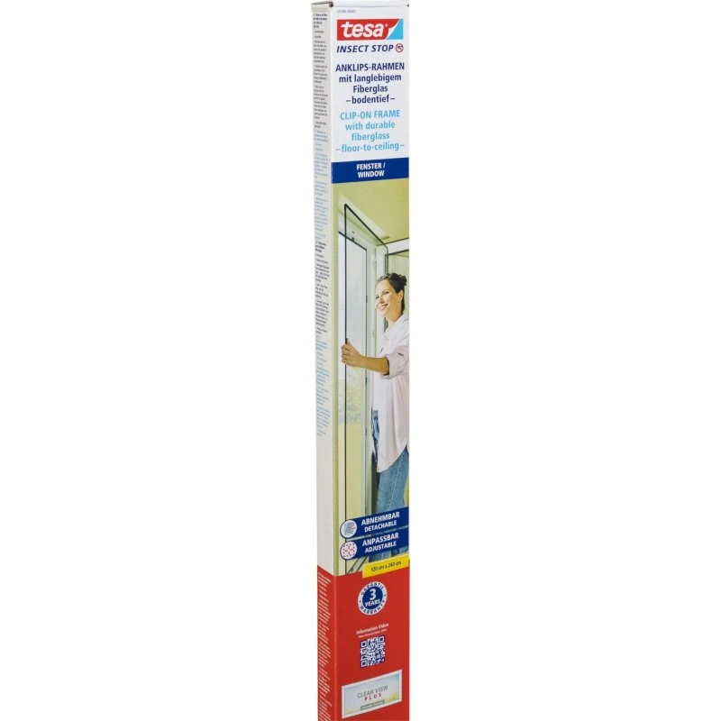 Tesa Insect Stop Clip On Myggenet - 2,4x1,2m - Grå
