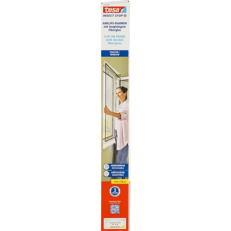 Tesa Insect Stop Clip On Insektnet, 1,0x1,2m, Grå