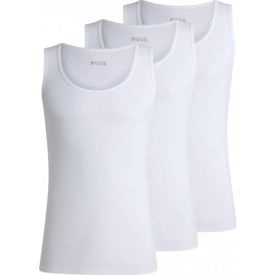 BOSS 3-pak hvide tanktops til herre