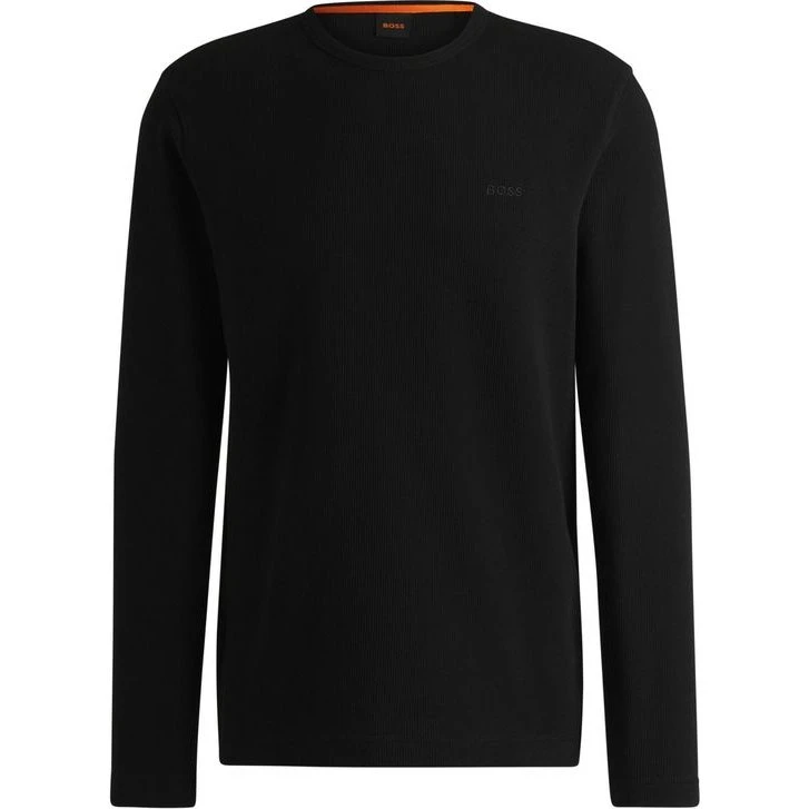 BOSS Tempesto 10262290 01 langærmet T-shirt i vaffelstruktur
