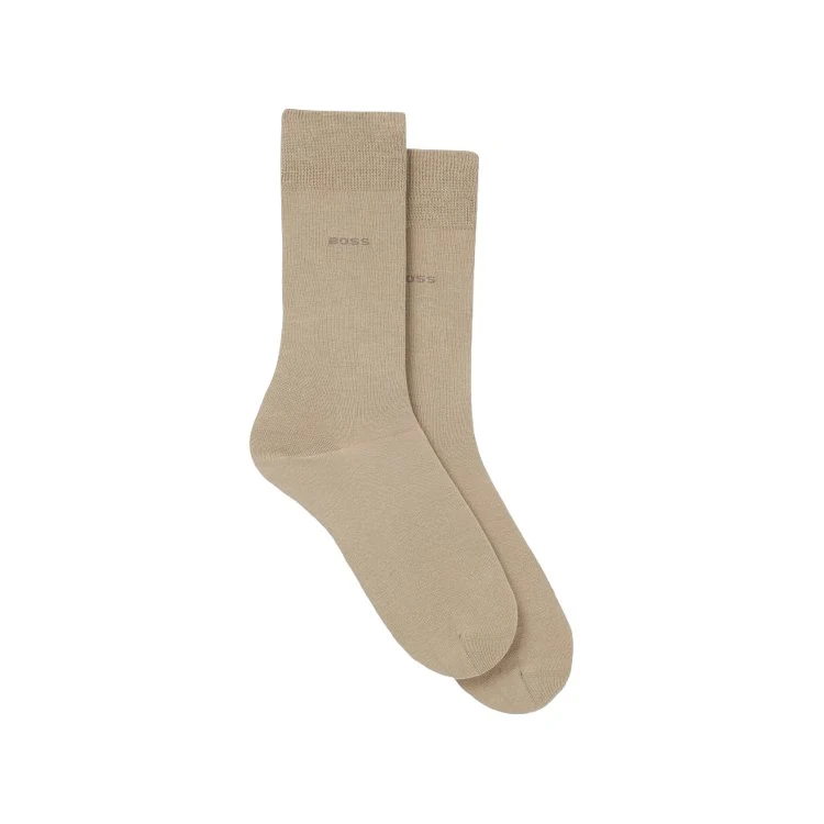 BOSS 2-pak beige bomuldsstrømper til herre