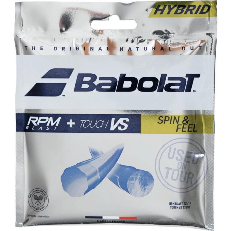 Babolat RPM Blast 1.25 + VS Touch 1.30 Hybridstreng, Sort