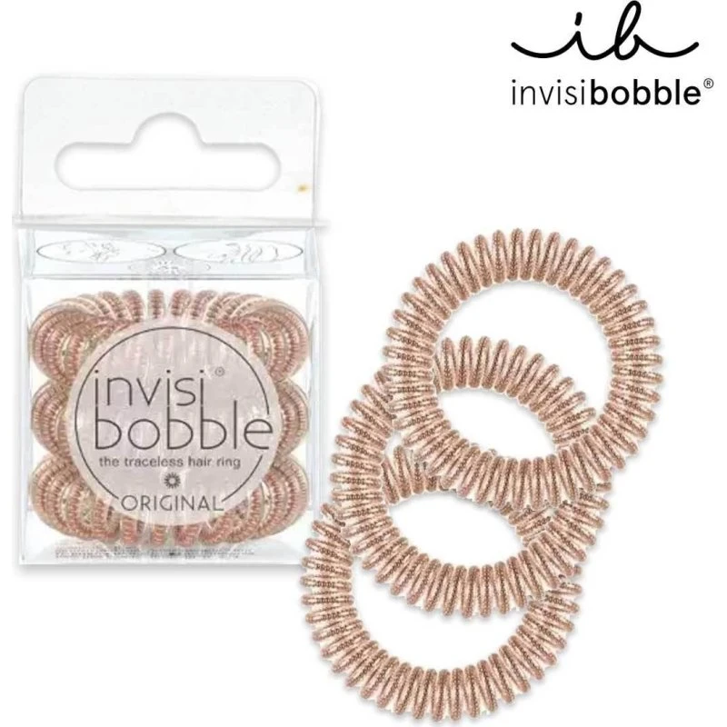 Invisibobble Original Bronze og Perler Hårbånd, 3 stk.