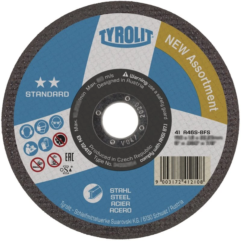 Tyrolit Standard skæreskive 178 x 1,6 x 22,23 A46S-BFS