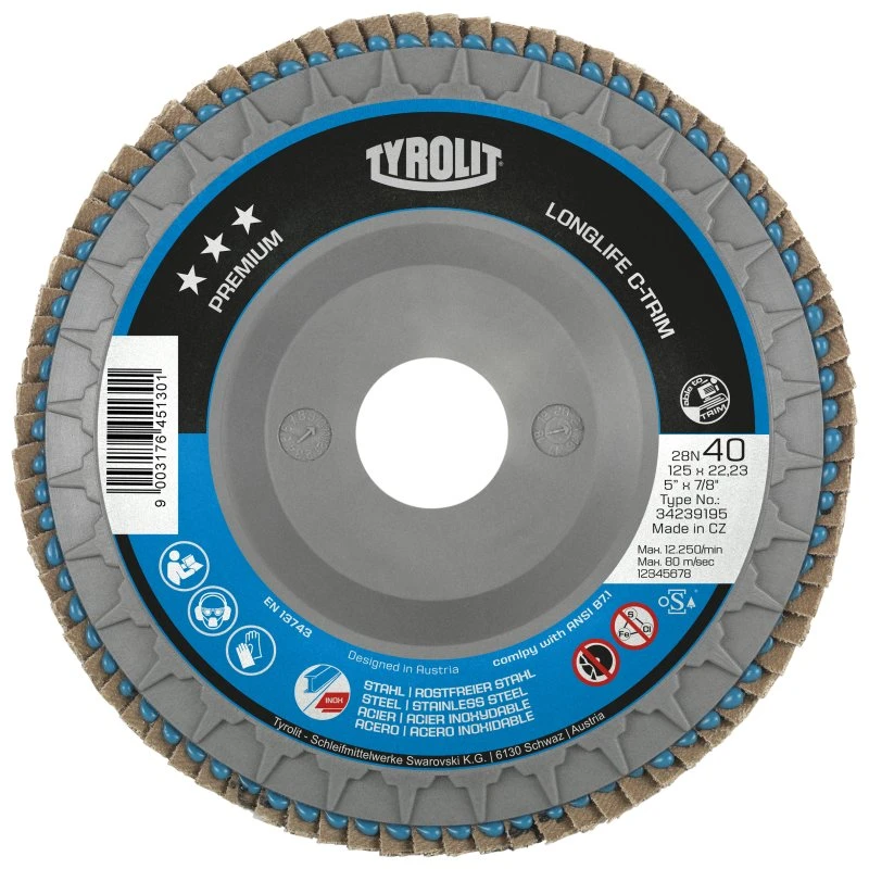 Tyrolit Premium C-trim Lamelskive 125x22,23 ZA40-B