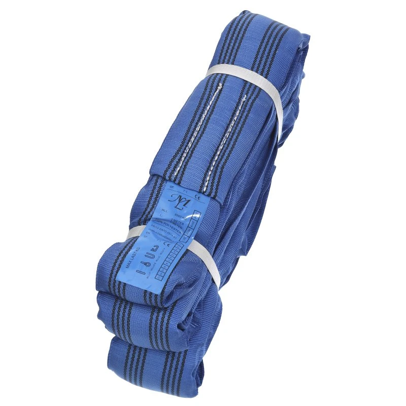 Rundsling dobbeltsyet blå 8T 3m polyester