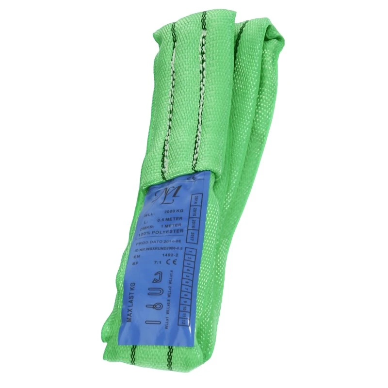 Rundsling dobbeltsyet grøn 2T 6m polyester