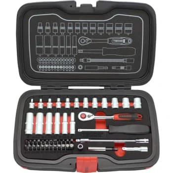 Tecos Topnøglesæt T1848, 1/4", 48 dele, 4-13 mm