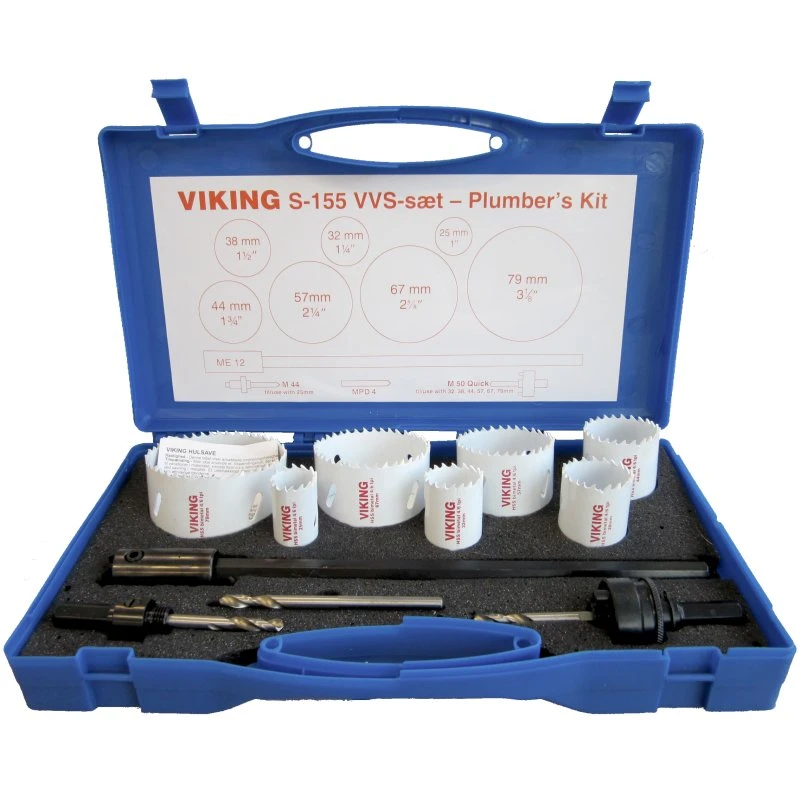 Viking Hulsavsæt S 155 VVS med 7 Bi-Metal hulsave Ø25-79mm