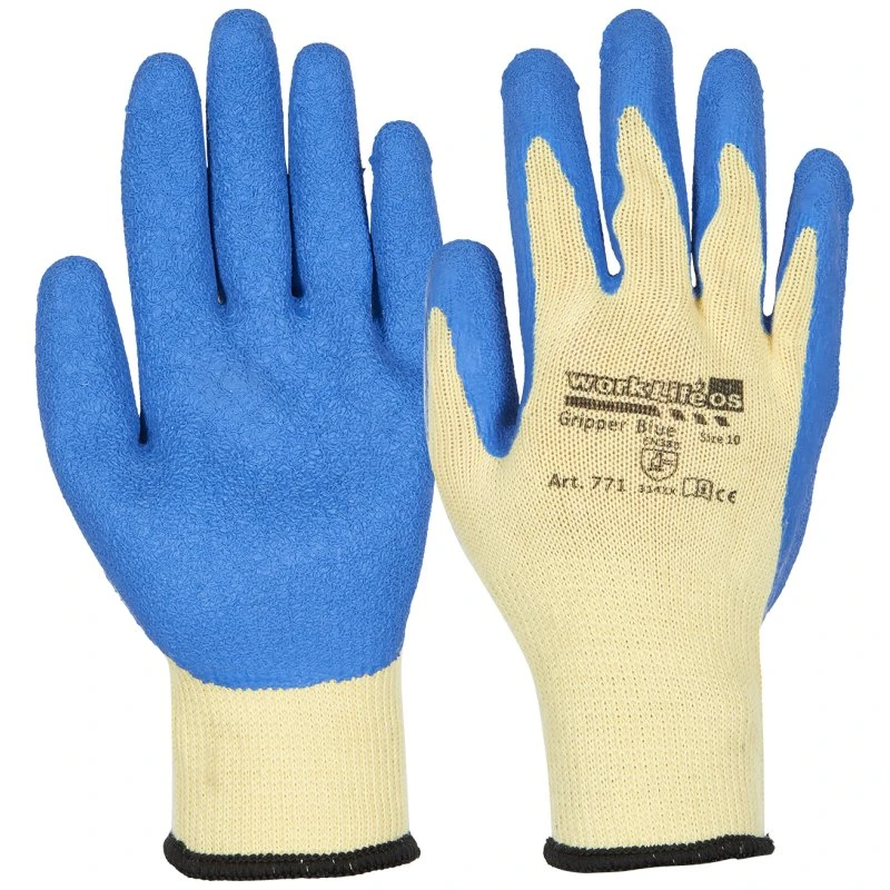 Worklife Gripper Blue Handske Latex Halvdyp 771-8, Str. 8