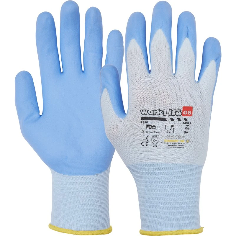 Otto Schachner Worklife Food Handske, Nylon/Spandex, Str. 7, Blå