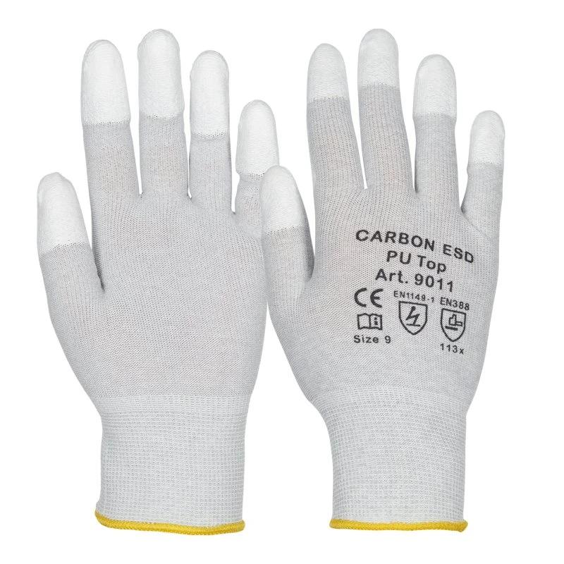 Carbon ESD 9011 PU Top ESD-handsker, str. 7