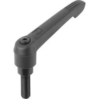 Spændehåndtag M8x30, Størrelse 2, Sort/Grå RAL 7021, Udv. gevind