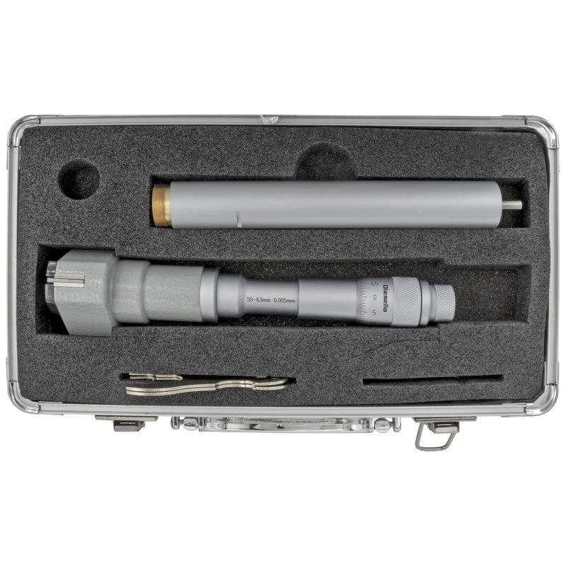 Indvendig 3-punkt mikrometer 50-63mm inkl. forlænger og kontrolring