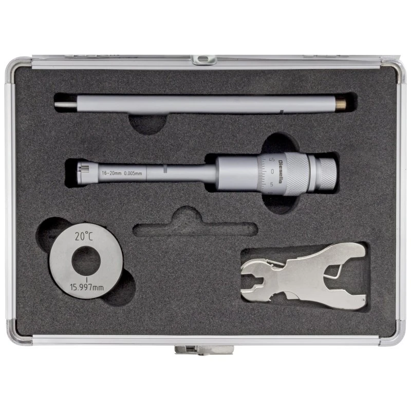 Indv. 3-pkt mikrometer 16-20mm m/forl.+kontrolring