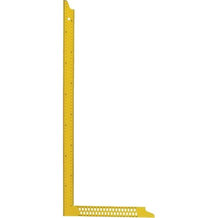 Tømrervinkel 1000x380x35 mm Gul - Dobbel skala med huller
